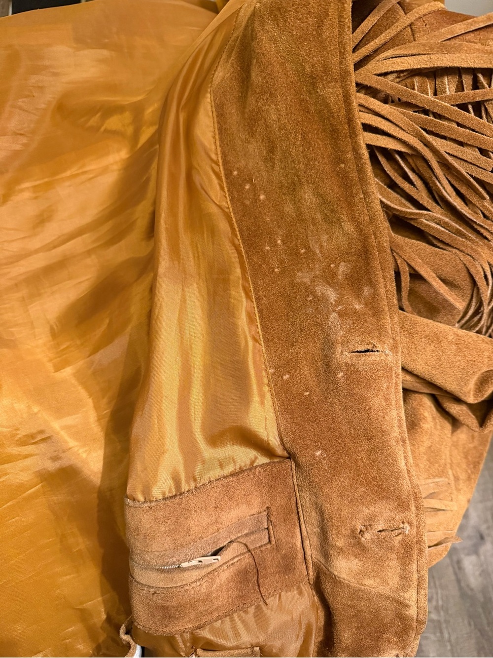 3B West by Tansmith Genuine Suede Leather Fringe Western Coat XL - Picture 16 of 16